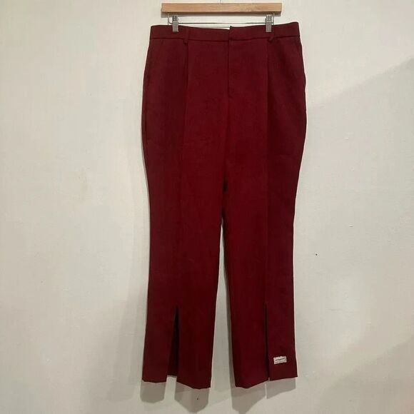 NWT The Giving Movement High Rise Wide Leg Burgundy Size 3XL Dress Pants Recycle - Picture 1 of 5